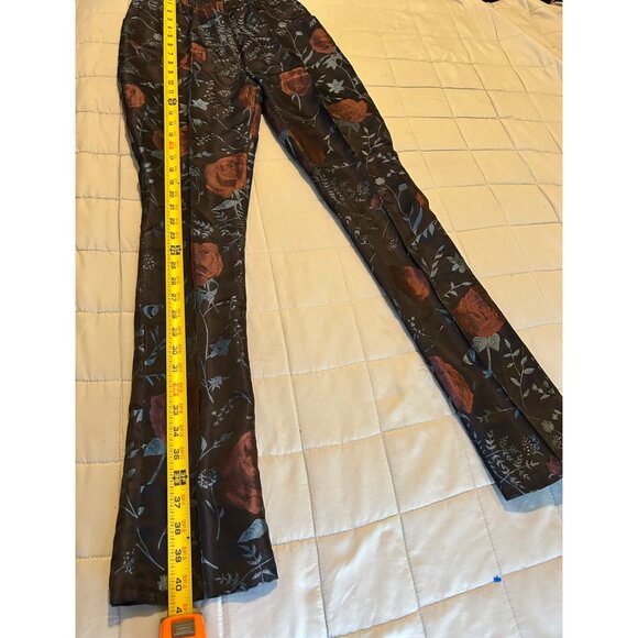 Talbot Runhof Bergdorf Goodman Jacquard Floral Pants High Waist Slim Fit Dressy - Picture 7 of 13